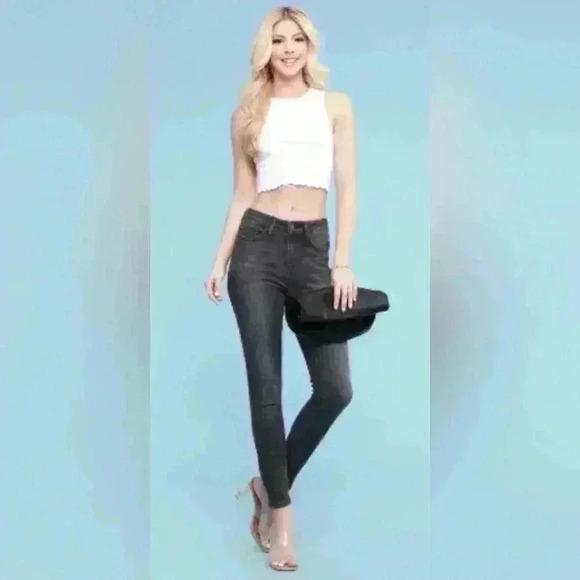 Judy Blue Washed Black Skinny  Fit Ankle jeans , sz 11/30 - Picture 1 of 9